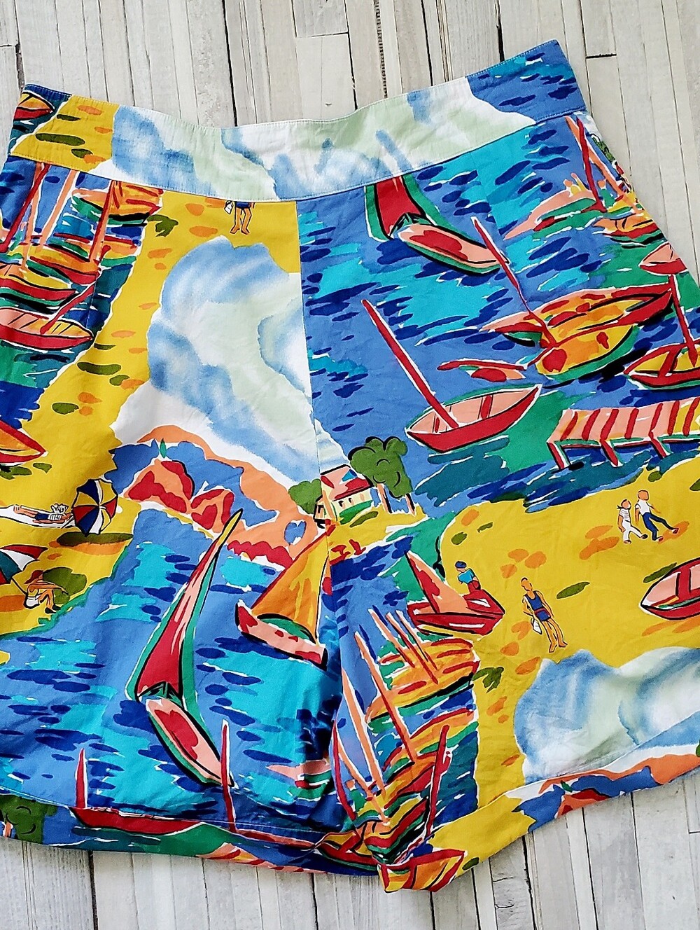 Ralph Lauren Vintage Beach Boat Ski Bear Stadium Shorts Women's Size 10 - Picture 2 of 9